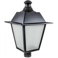 Intense 16W & 120V LED Large Post Top Fixture with Frosted Glass - Black IN2563302